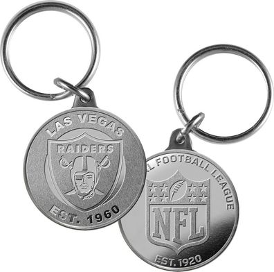 Las Vegas Raiders Minted Coin Keyring American Football NFL Silber