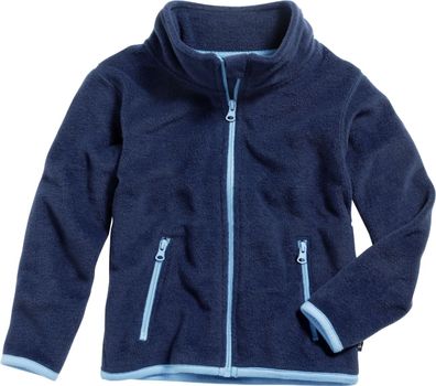Playshoes Kinder Fleece-Jacke farbig abgesetzt Marine