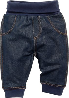 Schnizler Kinder Baby Sweat-Hose Jeans-Optik Blau