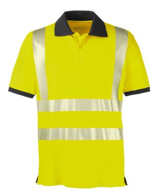 4PROTECT Warnschutz-Polo-Shirt Orlando Leuchtgelb/ Grau