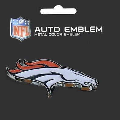 Denver Broncos Aufkleber Acryl Metallic 3D Auto Emblem American Football Weiß