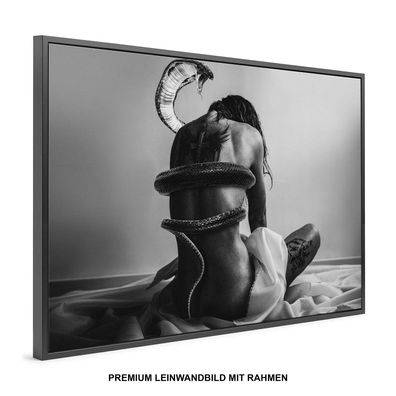 Abstrakte Kunst Unbekleidete Frau , Wandbild , Leinwand-Bild mit Rahmen KUNST