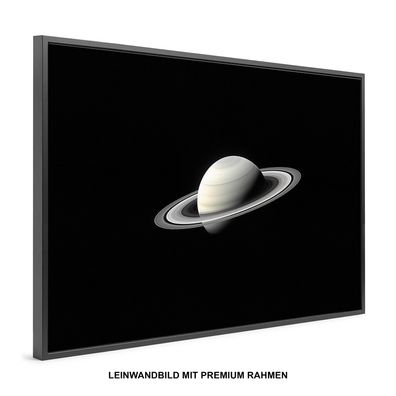 Wandbild Planet im Weltraum , Leinwand-Bild mit Rahmen , DEKO KUNST HOME