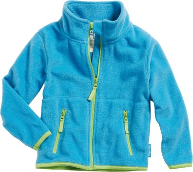 Playshoes Kinder Fleece-Jacke farbig abgesetzt Aquablau