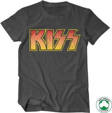 Kiss Distressed Logotype Organic Tee T-Shirt Dark-Grey