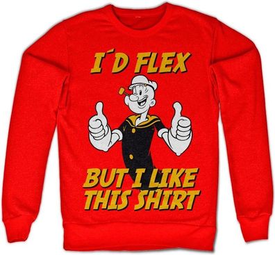 Popeye I'd Flex Sweatshirt Red
