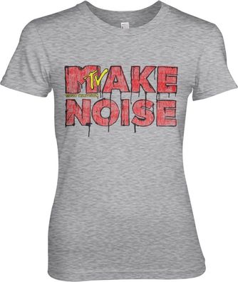 Make Noise MTV Girly Tee Damen T-Shirt Heather-Grey
