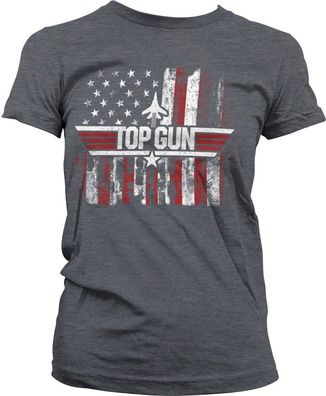 Top Gun America Girly Tee Damen T-Shirt Dark-Heather