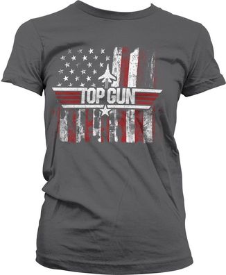 Top Gun America Girly Tee Damen T-Shirt Dark-Grey
