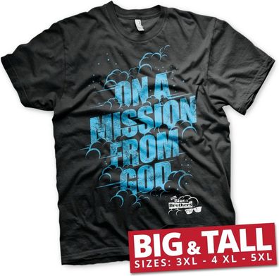 On A Mission From God Blues Brothers Big & Tall T-Shirt Black