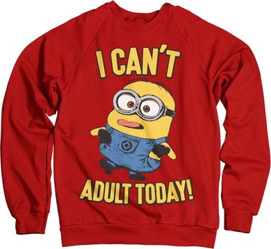 Minions I Can't Adult Today Sweatshirt Red
