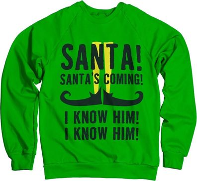 Elf Santa's Coming Sweatshirt Green