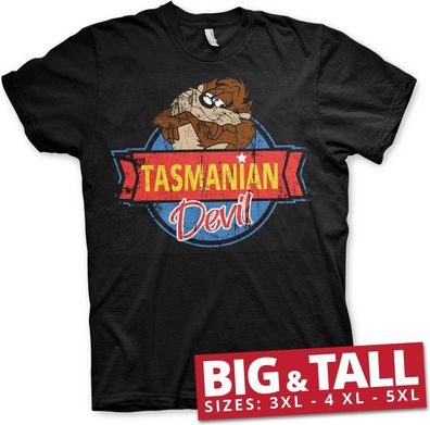 Looney Tunes Tasmanian Devil Big & Tall T-Shirt Black