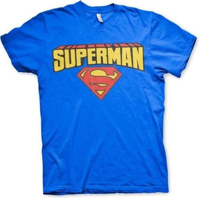 Superman Blockletter Logo T-Shirt Blue