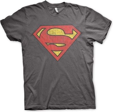 Superman Washed Shield T-Shirt Dark-Grey