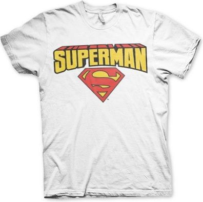 Superman Blockletter Logo T-Shirt White
