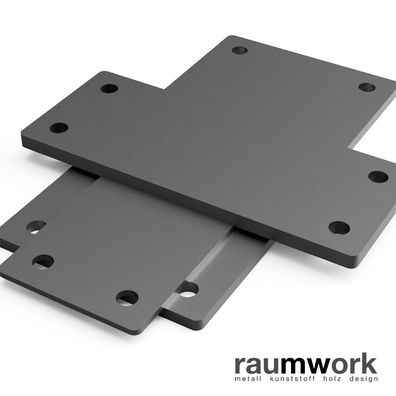 Ankerplatte gelocht Stahlplatte Fußplatte Zuschnitte Stahl S355 - Rechteckig - 4-10mm
