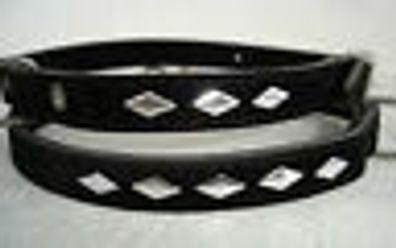 Hunde Halsband -Halsumfang 28-35,5 cm Kunstleder-Velours, Metallaplikatione