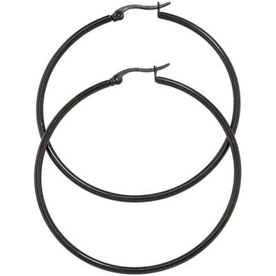 Creolen rund Edelstahl schwarz beschichtet 54,4 mm Ohrringe