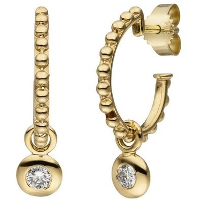 Ohrhänger 585 Gold Gelbgold 2 Diamanten Brillanten Ohrringe