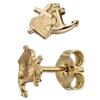 Ohrstecker Glaube Liebe Hoffnung 333 Gold Gelbgold matt Ohrringe