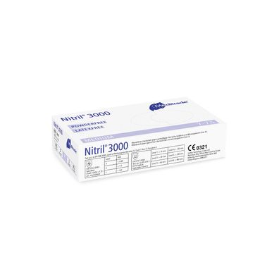 Nitril® 3000Untersuchungshandschuh aus Nitril, puderfrei, X-Small (5,5) | Packung (10