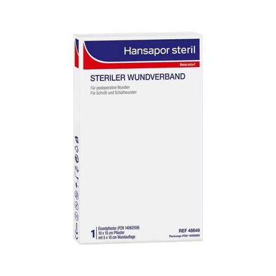 Hansapor steril, steriler Wundverband - 10 x 15 cm - 3 Stück | Packung (3 Stück)