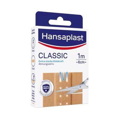Hansaplast Classic 1 m x 6 cm - B08T823TV| Packung (1 m) (Gr. 6 cm x 1 m)