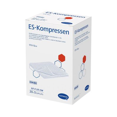 Hartmann ES-Kompressen, 10 x 10, 20 x 5 Stück | Packung (100 Stück)