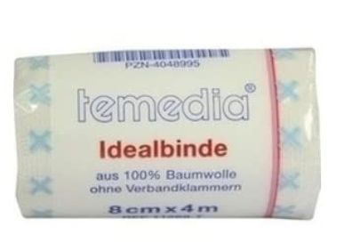 Temedia Idealbinde ohne Klammer, 8 cm x 4 m, Folie + Versandkarton | Packung (1 Stü