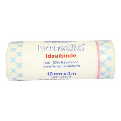 Temedia Idealbinde ohne Klammer, 12 cm x 4 m, Folie + Versandkarton | Packung (1 Stüc