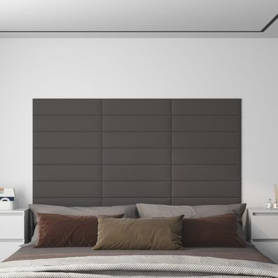 vidaXL Wandpaneele 12 Stk. Dunkelgrau 60x15 cm Stoff 1,08 m²