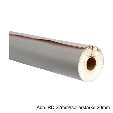 PUR-Isolierschale mit PVC-Mantel, Länge 1m, 50%, RD 15mm / Isolierstärke 20mm