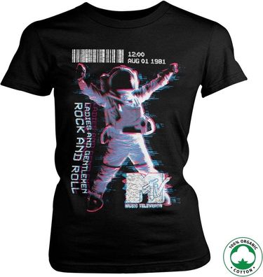 MTV Moon Man Organic Girly T-Shirt Damen Black