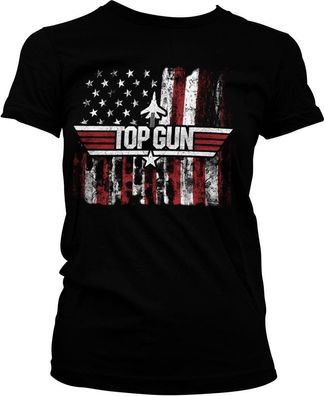 Top Gun America Girly Tee Damen T-Shirt Black