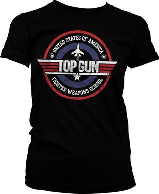 Top Gun Fighter Weapons School Girly Tee Damen T-Shirt Black
