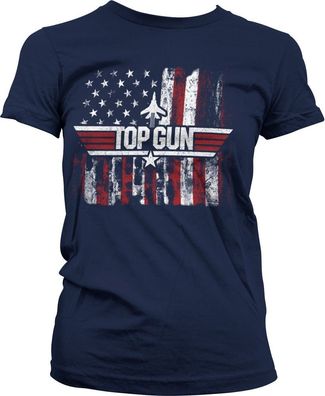 Top Gun America Girly Tee Damen T-Shirt Navy