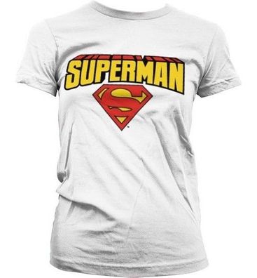 Superman Blockletter Logo Girly T-Shirt Damen White