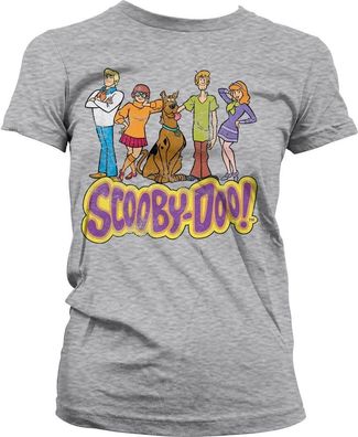 Team Scooby Doo Distressed Girly Tee Damen T-Shirt Heather-Grey