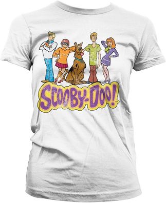 Team Scooby Doo Distressed Girly Tee Damen T-Shirt White