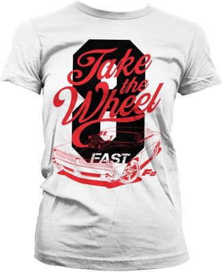 The Fast and the Furious Fast 8 Take The Wheel Girly Tee Damen T-Shirt White