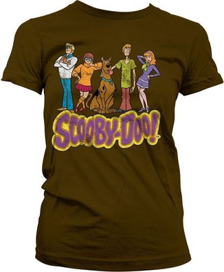 Team Scooby Doo Distressed Girly Tee Damen T-Shirt Brown