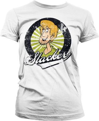 Scooby Doo Shaggy The Slacker Girly Tee Damen T-Shirt White