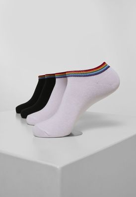 Urban Classics Socken Rainbow Socks No Show 4-Pack Black/ White