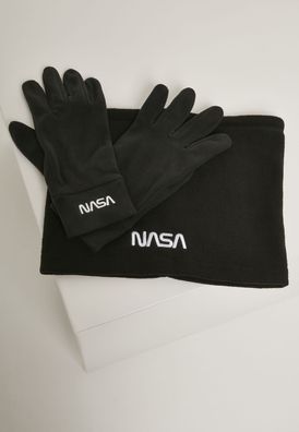 Mister Tee Schal Handschuhe NASA Fleece Set Black