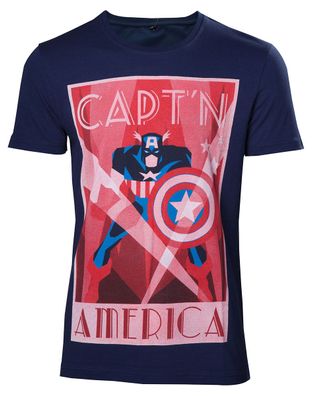 Marvel Comics Retro T-shirt Capt'n America men's Blue