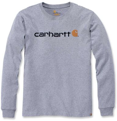 Carhartt Herren T-Shirt Core Logo T-Shirt L/ S Heather Grey
