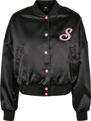 Starter Black Label Damen Ladies Satin College Jacket Black