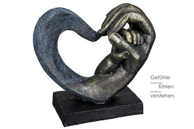 Gilde Skulptur "Hands of Love" Kunstharz bronzefarben, grau 37155