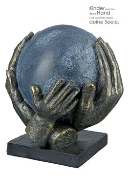 Gilde Skulptur "Save the World" Kunstharz bronzefarben, grau, schwarz 37154